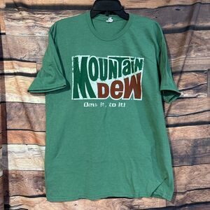 Vintage Delta Pro Weight Mountain Dew "Dew It, to It!" T-Shirt Green Retro XL